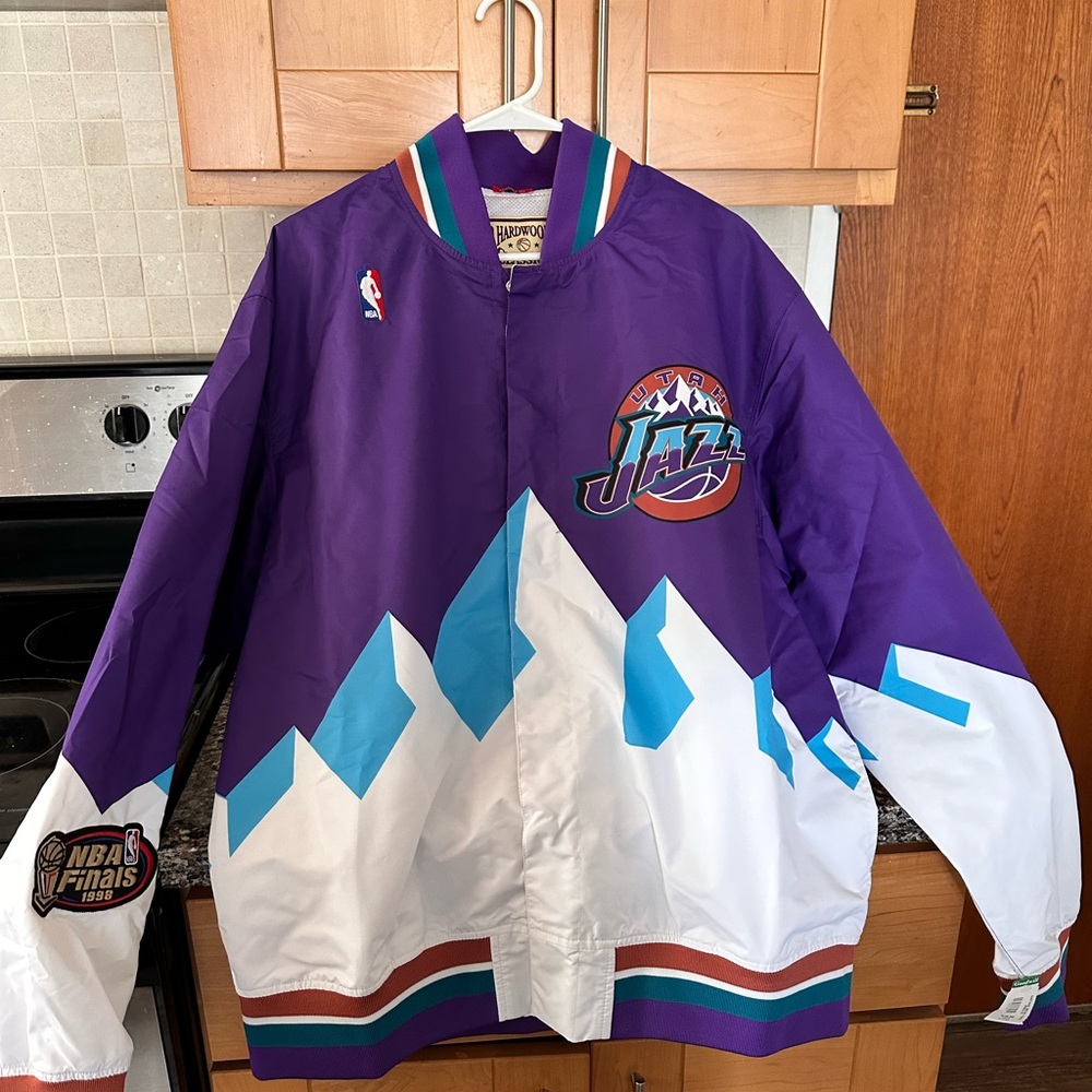 Utah Jazz hardwood Classics bomber windbreaker jacket